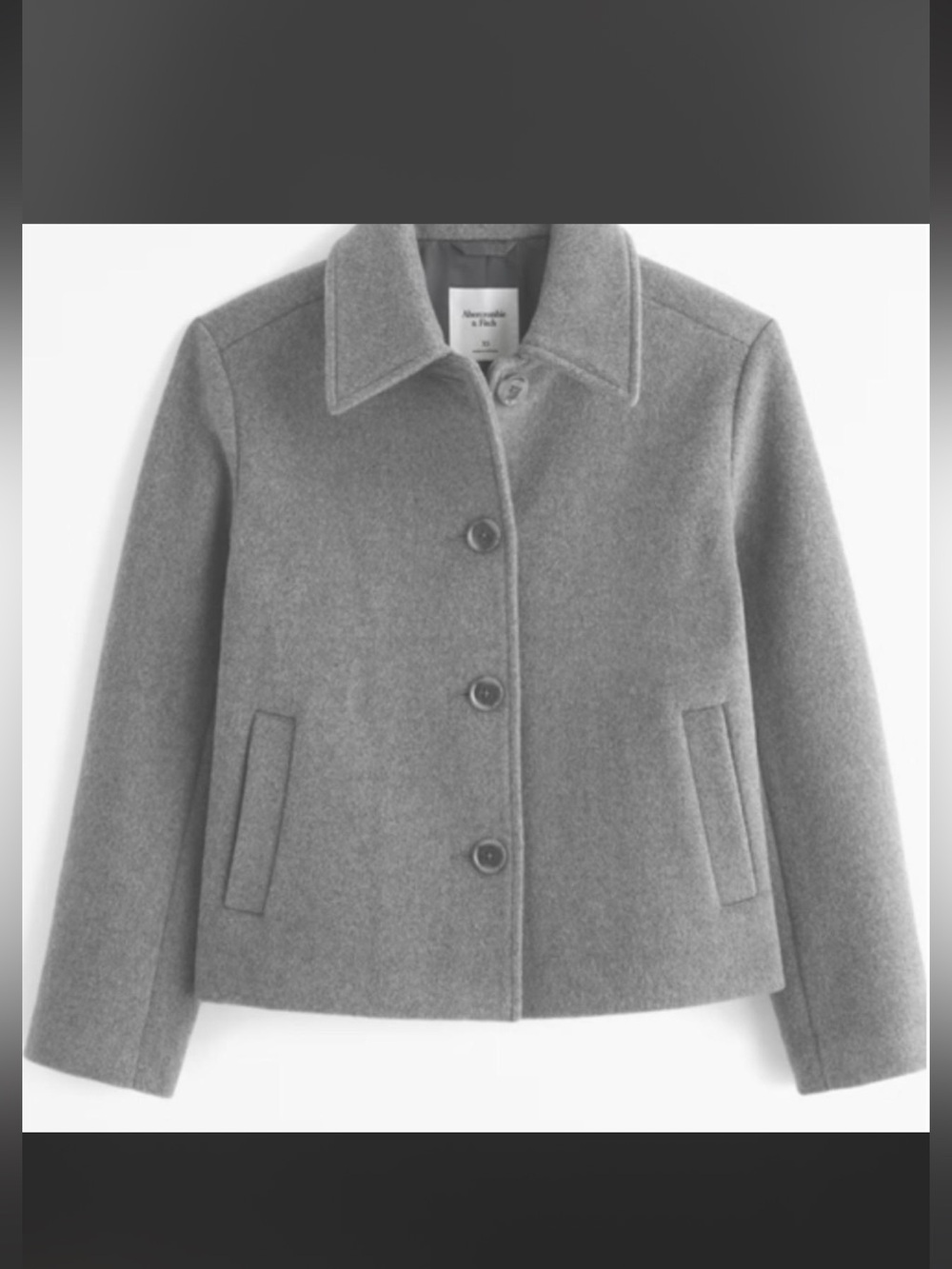 Abercrombie & Fitch Charcoal Gray Wool Button Coat